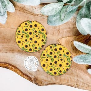 Sunflower Car Coasters | Car Accessories | Car Coaster | Washable